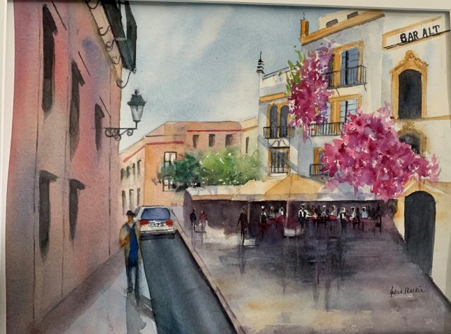 Watercolor street scene