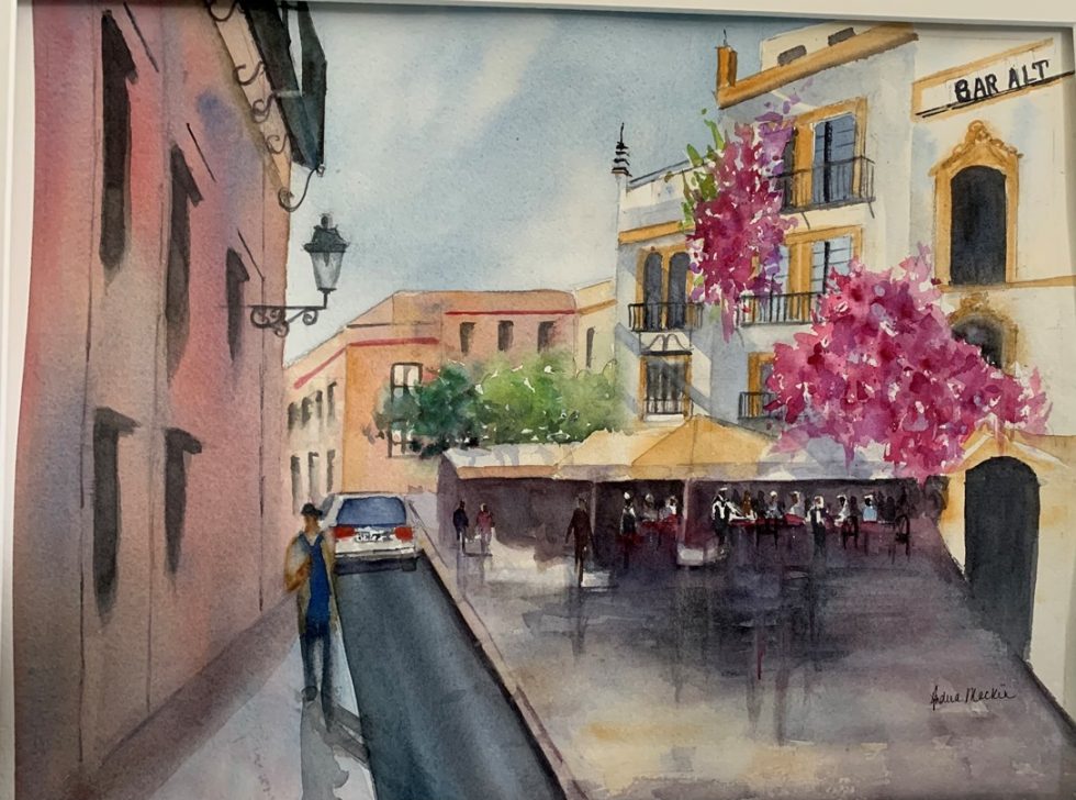 Watercolor street scene
