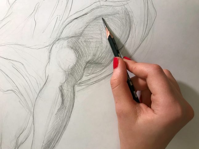 Woman's hand drawing