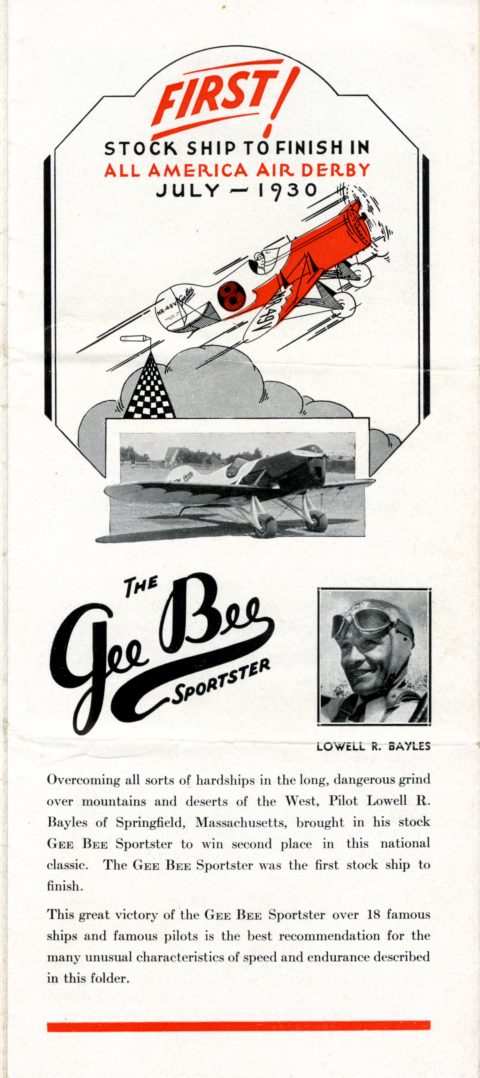 Gee Bee Sportster advertisement