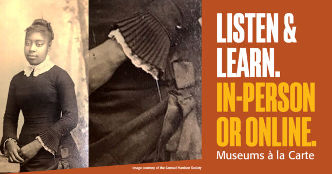 Mid-19th-century photo of a black woman in a dark high neck dress