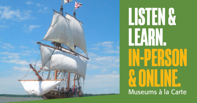 Large ship with masts and sails