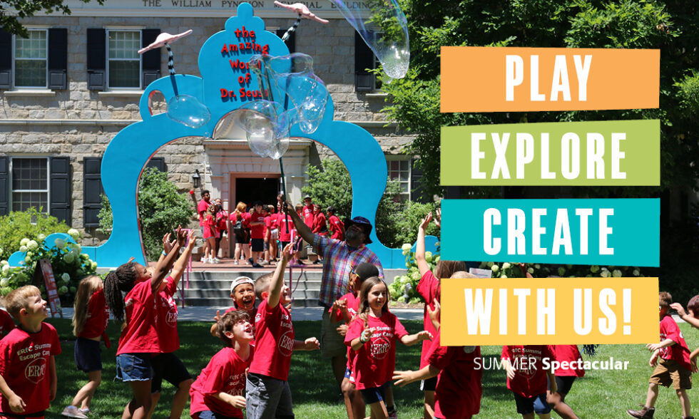 Kids chasing giant bubbles