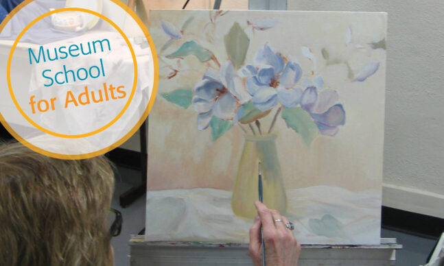 Still life painting of flowers