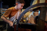Visitors can play with a replica of an early animation tool - the mutoscope.
