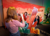 Visitors pose in the Prickle Desert