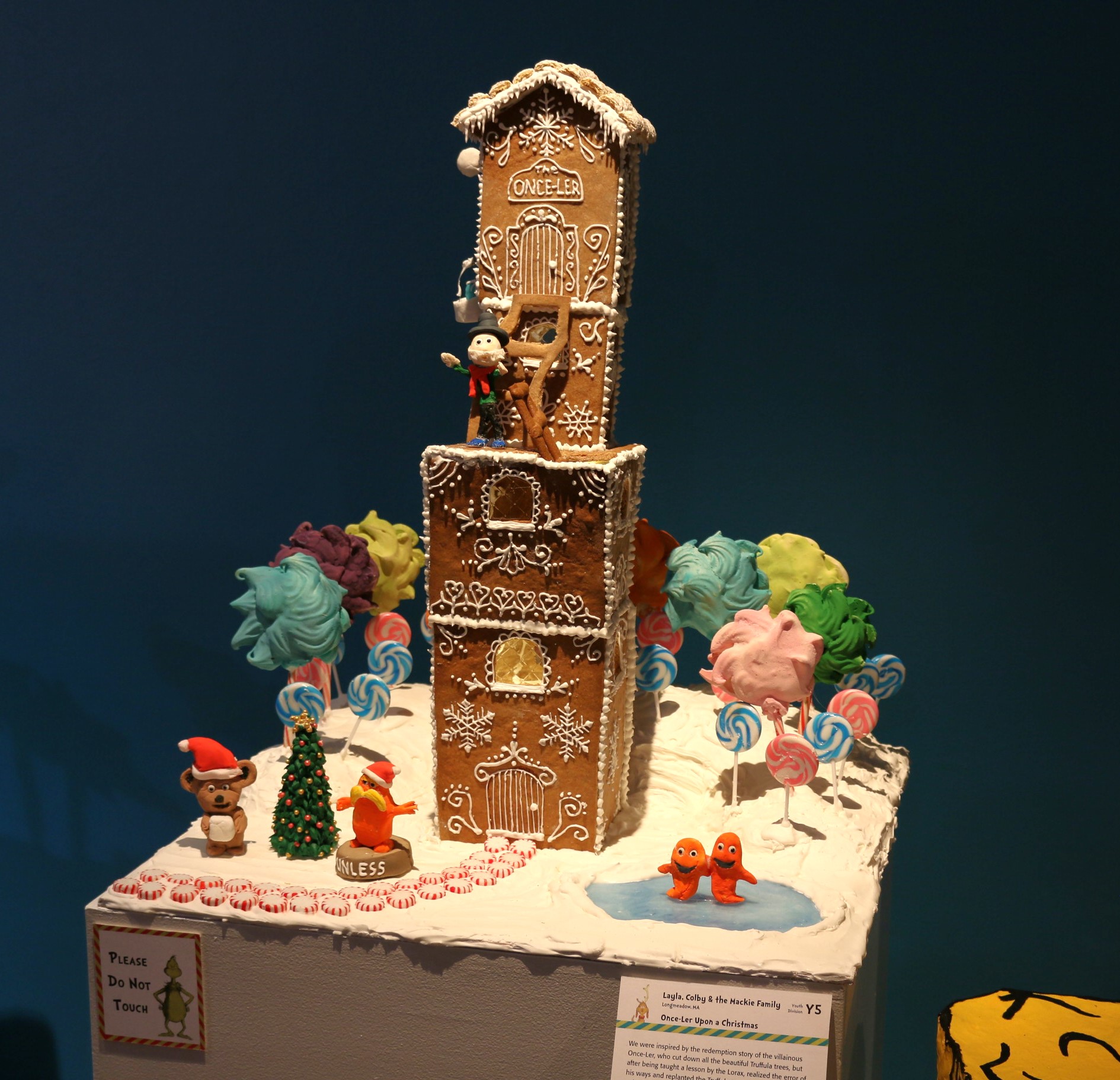 Gingerbread display titled "Once-ler Upon a Christmas" by Layla, Colby & the Mackie Family