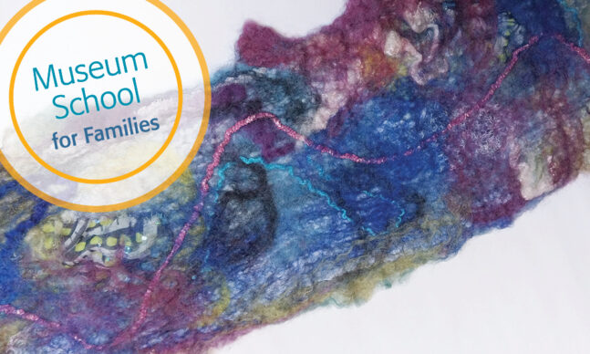 Colorful, woven wool fibers