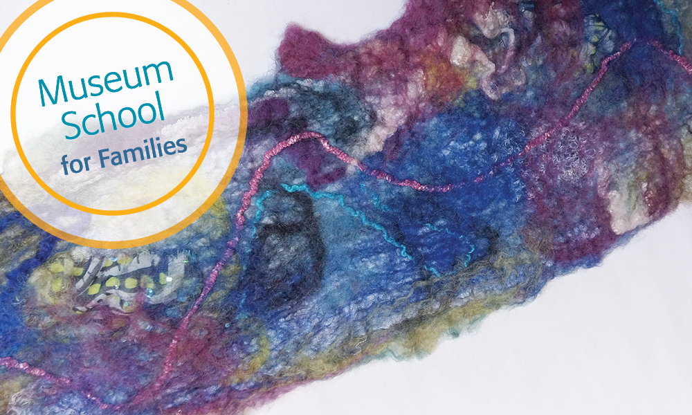 Colorful, woven wool fibers