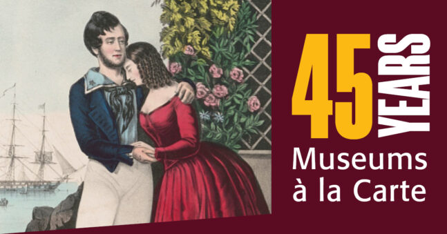 Currier and Ives lithograph of a couple embracing