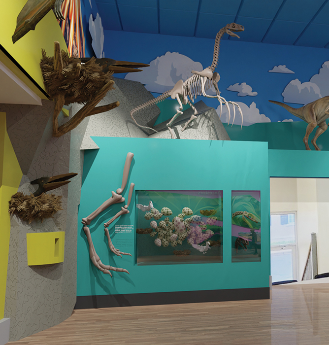 Dinosaur skeleton display