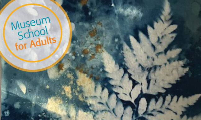 Cyanoptype with leaf