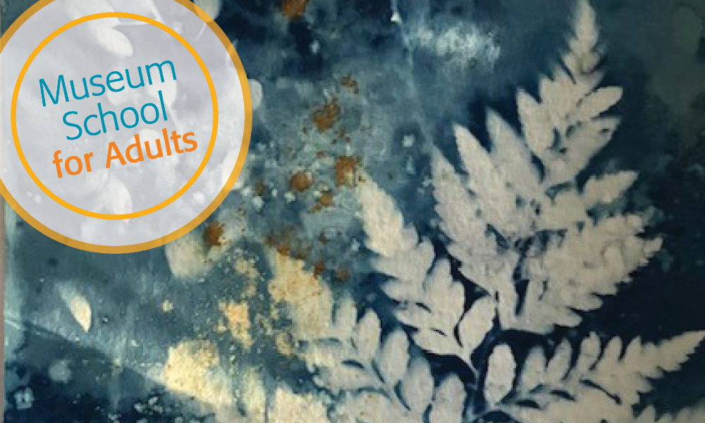 Cyanoptype with leaf