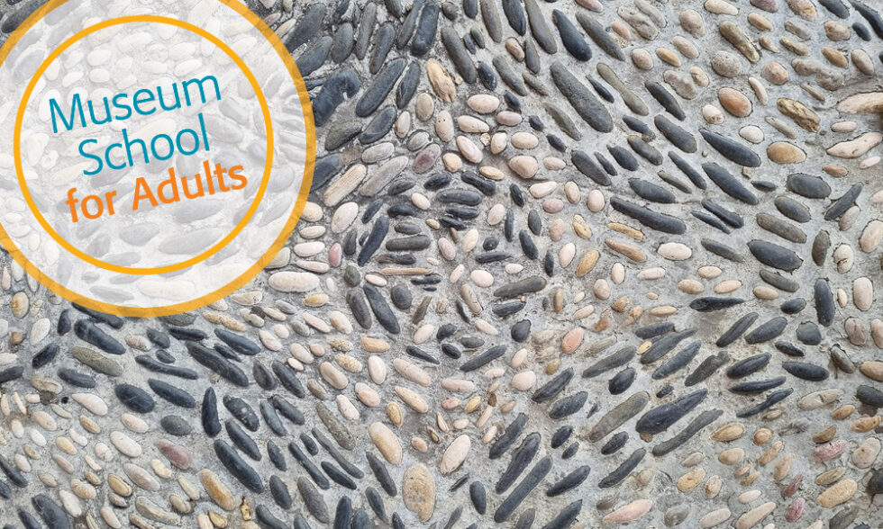 Grey and white stone geometrical pattern