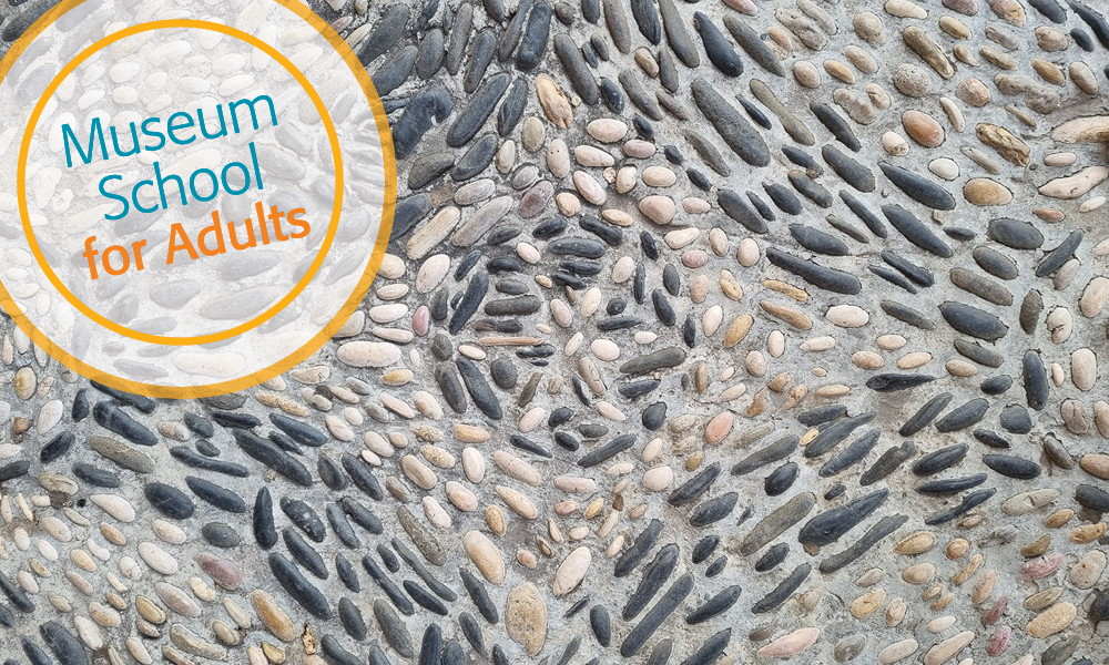 Grey and white stone geometrical pattern