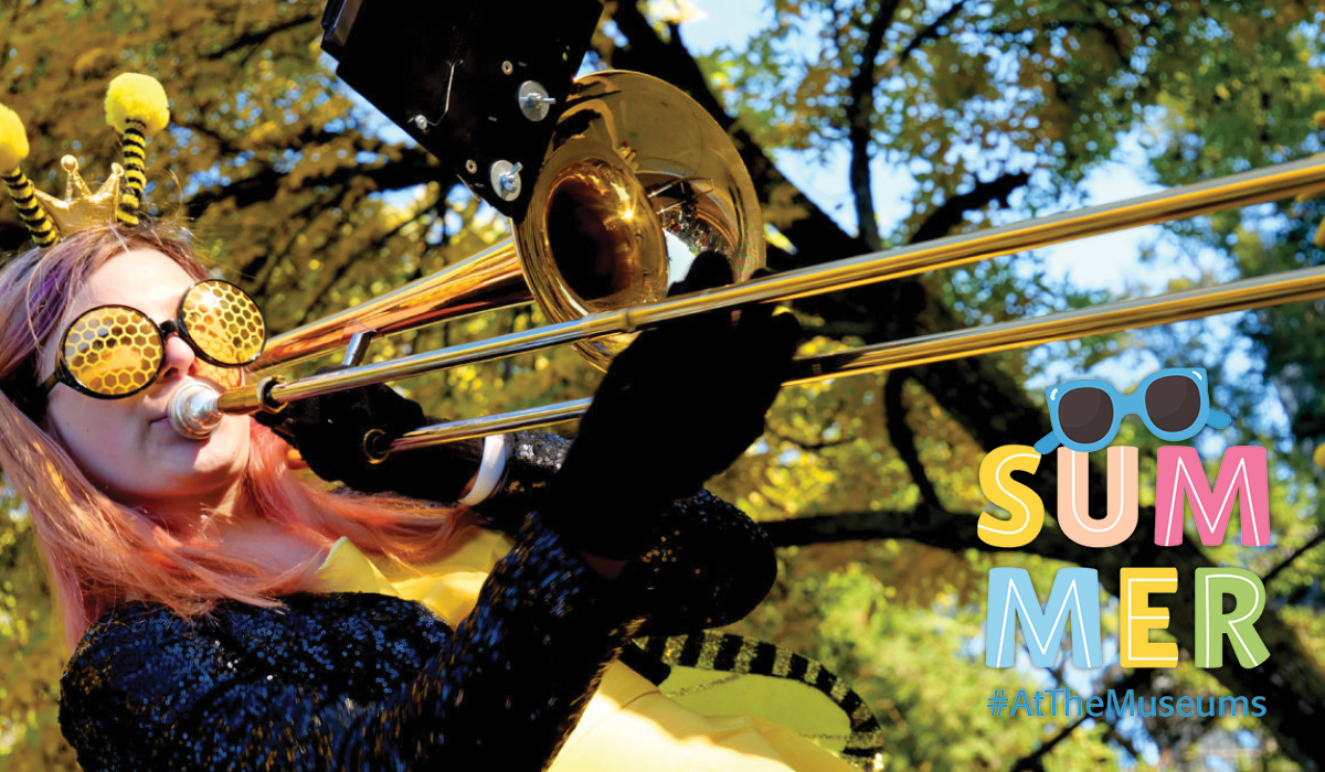 Woman plating the trombone