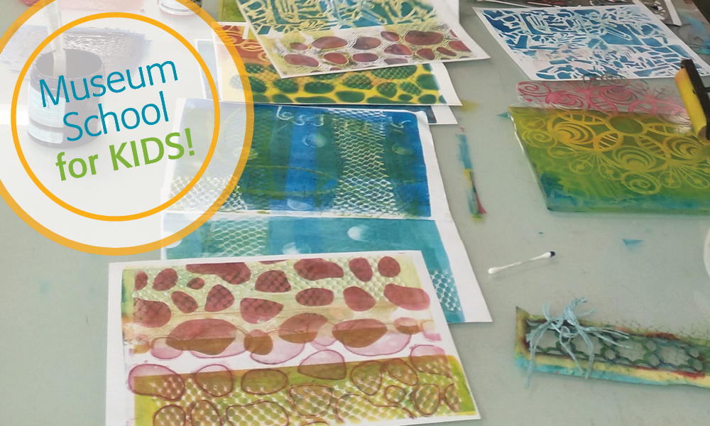 Colorful prints and art materials