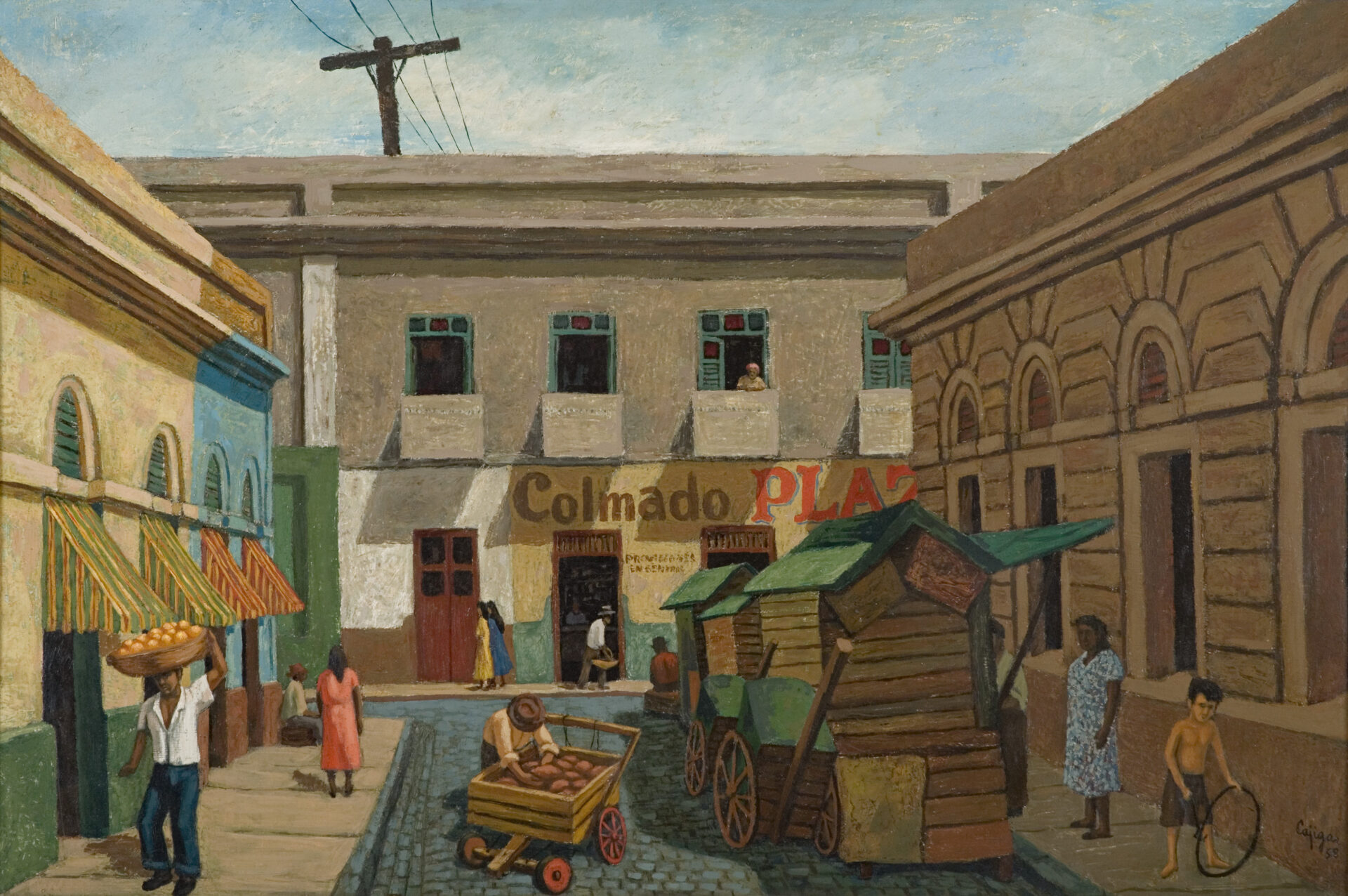 San Juan Market, painting by Luis German Cajiga