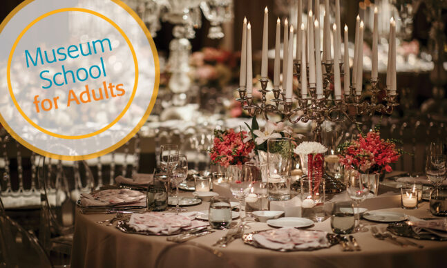 Elegant table setting with candelabras