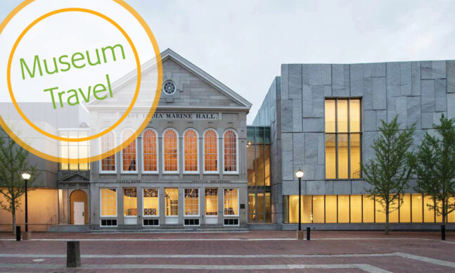 Exterior of the Peabody Essex Museum at dusk