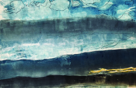 Cashel, 2025, Olwen Dowling, monotype drypoint. Courtesy of the artist.