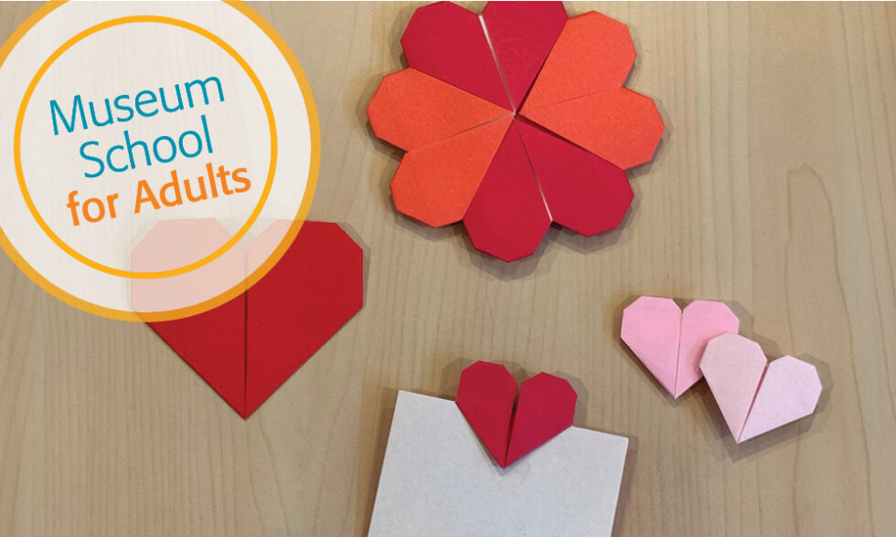 Heart-shaped folded paper
