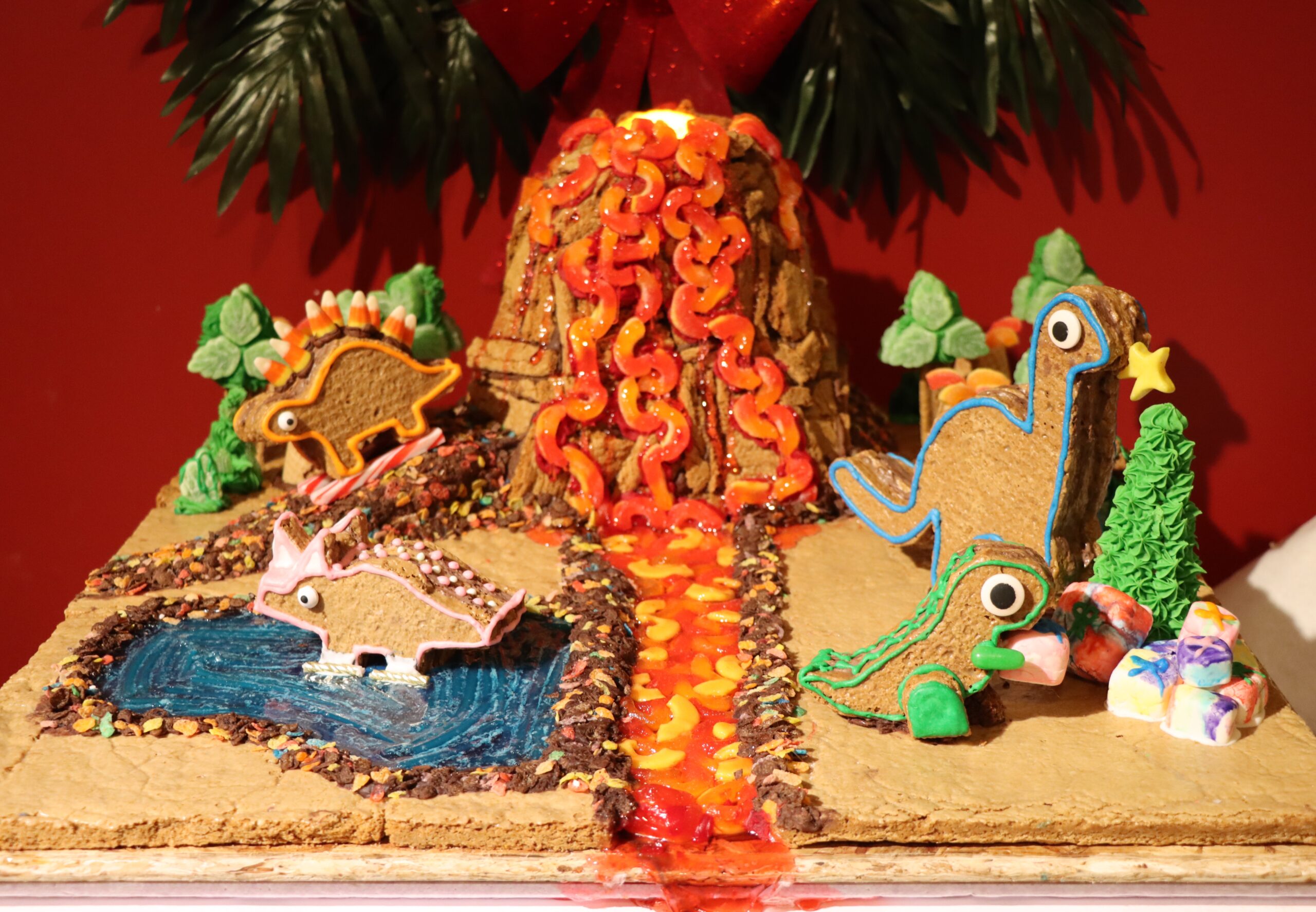Dino-mite Holiday gingerbread display by The Schettler Family