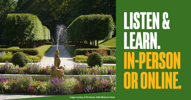 Gardens and fountain at The Mount, Edith Wharton's Home