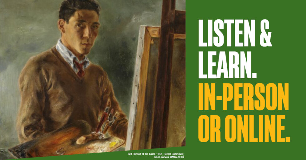 Self Portrait at the Easel, 1938, Harold Rabinovitz, oil on canvas. DMFA-52.09