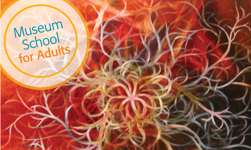 Red, black and gold abstract painting