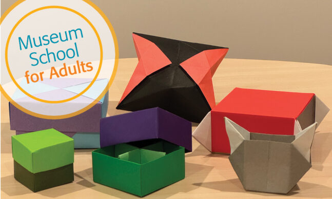 Multicolored origami boxes