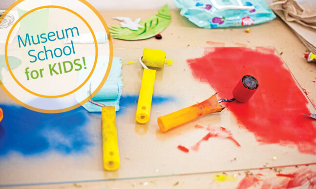 colorful printmaking supplies